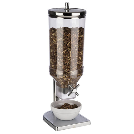 GGM Gastro Cereal Dispenser - FRESH+EASY - Rotary Dispense - Plastic Container - 4.5L - Stainless Steel Stand