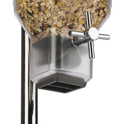 GGM Gastro Cereal Dispenser - FRESH+EASY - Rotary Dispense - Plastic Container - 4.5L - Stainless Steel Stand