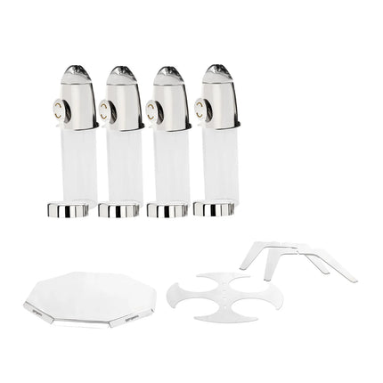 GGM Gastro Cereal Dispenser - quadruple - rotating - Ø120mm - Rotary Dispense - Stainless Steel Stand