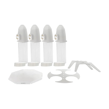 GGM Gastro Cereal Dispenser - quadruple - rotating - White - Rotary Dispense - Stainless Steel Stand