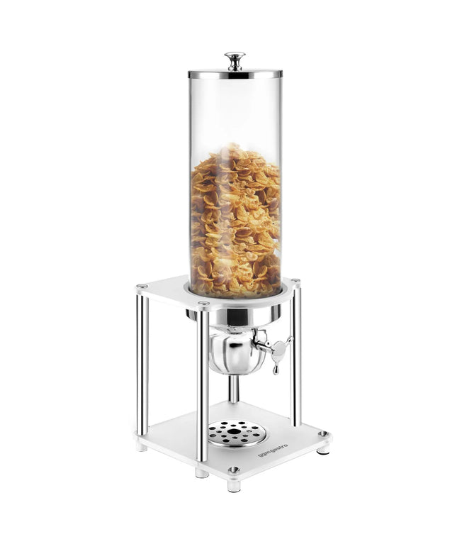 GGM Gastro Cereal Dispenser - Rotary Dispense - Plastic Container - 3.7L - Stainless Steel Stand