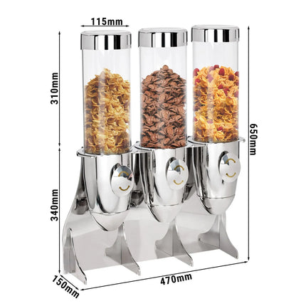 GGM Gastro Cereal Dispenser - triple - Ø115mm - Rotary Dispense