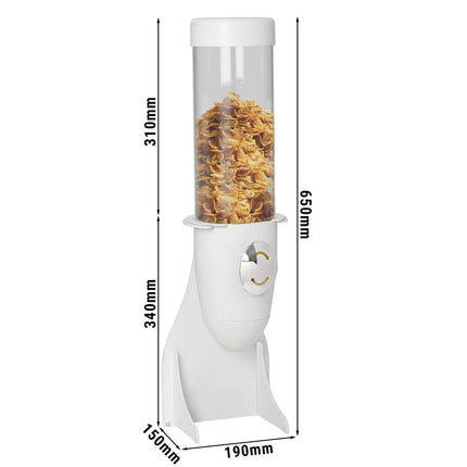 GGM Gastro Cereal Dispenser - White - Rotary Dispense - White