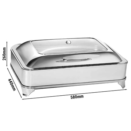 GGM Gastro Chafing Dish - GN 1/1 - with Glass Lid (soft-close)
