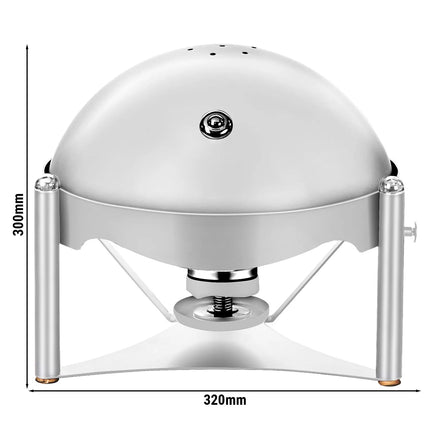 GGM Gastro Chafing Dish - Round - with Roll Top Lid - Chrome