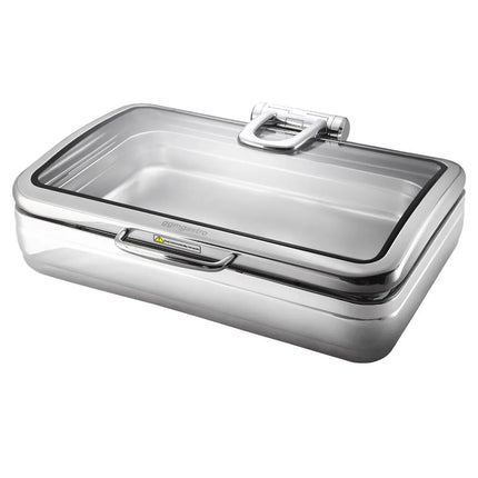 GGM Gastro Chafing Dish - Stainless Steel - GN 1/1 - 11.2 L - with Soft-Close Glass Lid