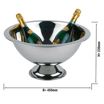 GGM Gastro Champagne Bucket - Stainless Steel, Polished Rim Matte Polished - 12 litres - Ø450mm - Height:230mm