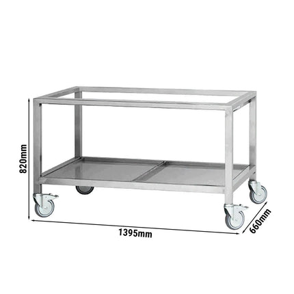 GGM Gastro Chân Đứng Hở Di Động - 1395x660x820mm - Thép Không Gỉ - Có Bánh Xe - Cho Dòng GHGM424 & HGGM484