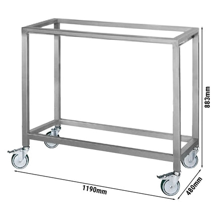 GGM Gastro Chân Đứng Hở Di Động EHKM & GHKM - 1190x480x883mm - Thép Không Gỉ - Có Bánh Xe - Cho Lò Quay Gà