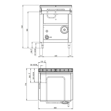 GGM Gastro Chảo Lật Điện - 45L - 9kW