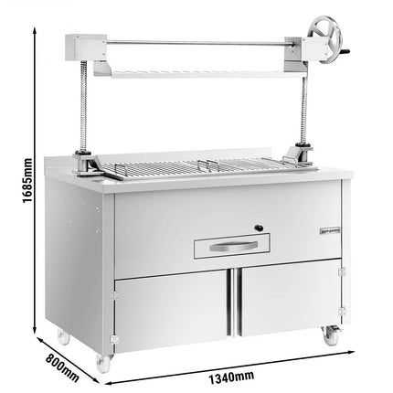 GGM Gastro Charcoal Chargrill - 1340mm - Grill grate: 1060x530mm