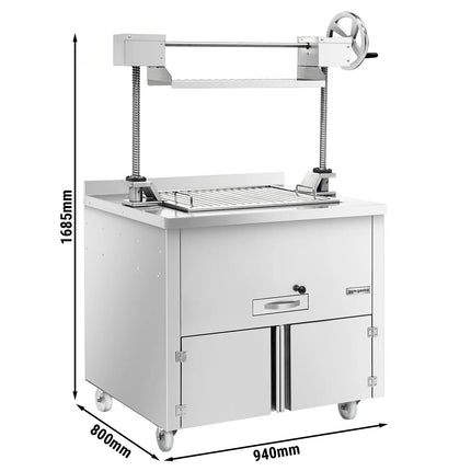 GGM Gastro Charcoal Chargrill - 940mm - Grill grate: 660x530mm