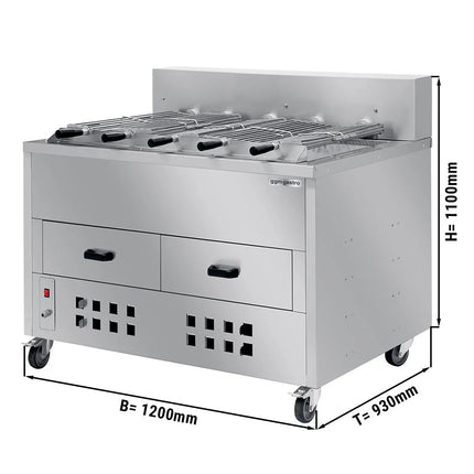 GGM Gastro Charcoal Chicken Rotisserie - 1200mm - with 5 skewers