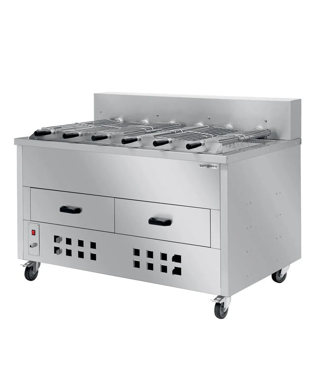 GGM Gastro Charcoal Chicken Rotisserie - 1400mm - with 6 skewers