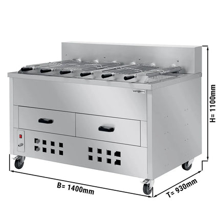 GGM Gastro Charcoal Chicken Rotisserie - 1400mm - with 6 skewers
