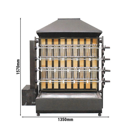 GGM Gastro Charcoal Chicken Rotisserie Oven - with 4 Skewers for up to 20 chickens