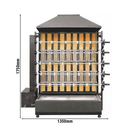 GGM Gastro Charcoal Chicken Rotisserie Oven - with 5 Skewers for up to 25 chickens