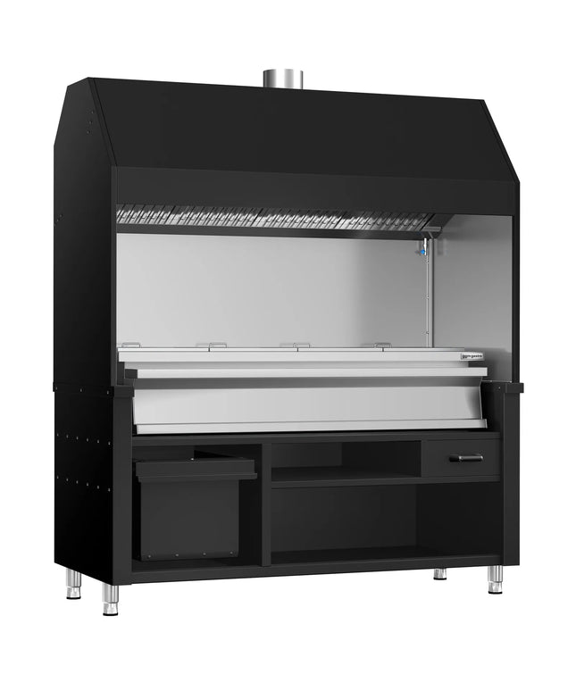 GGM Gastro Charcoal Grill - 1760mm - Black - 8 grill grates
