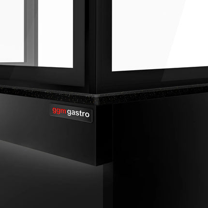 GGM Gastro Charcoal Grill TORONTO - 1100mm - Black Front - Black Granite Worktop - tempered glass front - 2 grill grates