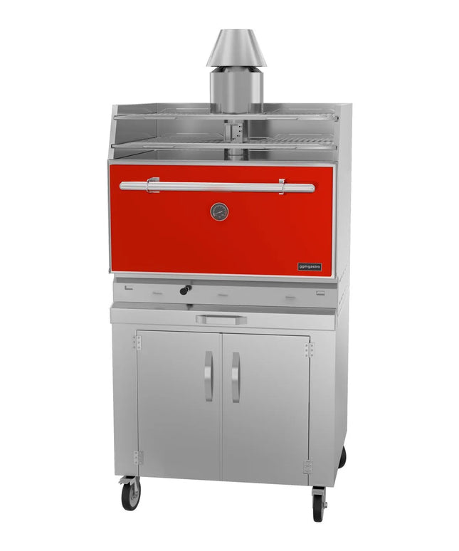 GGM Gastro Charcoal Oven - 920mm - with cabinet base - Red
