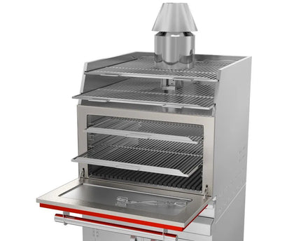GGM Gastro Charcoal Oven - 920mm - with cabinet base - Red