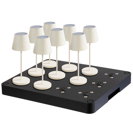 GGM Gastro Charging Station (12-way) - Stackable - ABS Plastic - 430x330x45mm - Black - incl. mains plug; 2 remote controls with batteries