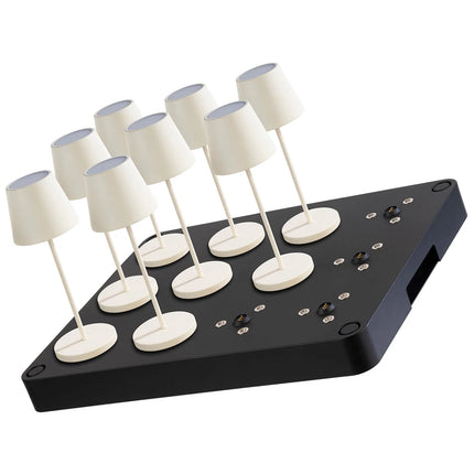 GGM Gastro Charging Station (12-way) - Stackable - ABS Plastic - 430x330x45mm - Black - incl. mains plug; 2 remote controls with batteries