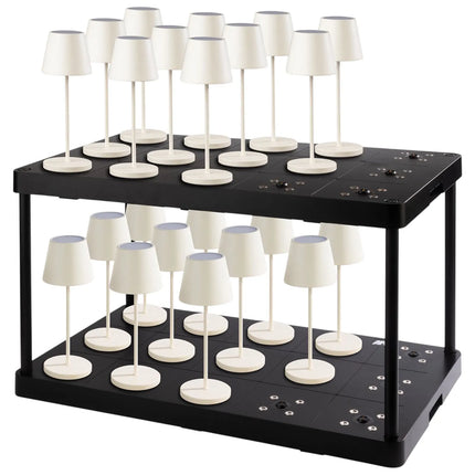 GGM Gastro Charging Station (15-way) - Stackable - ABS Plastic - 750x430x50mm - Black - incl. mains plug; 2 remotes with batteries