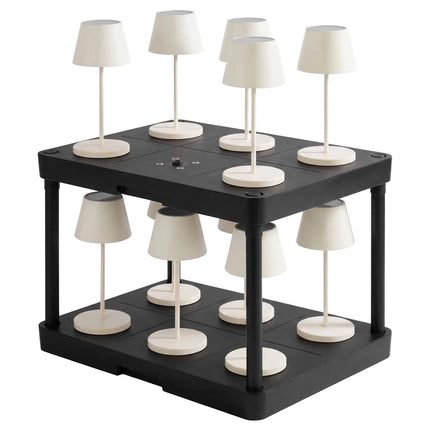 GGM Gastro Charging Station (6-way) - Stackable - ABS Plastic - 430x315x50mm - Black - incl. mains plug; 2 remote controls with batteries