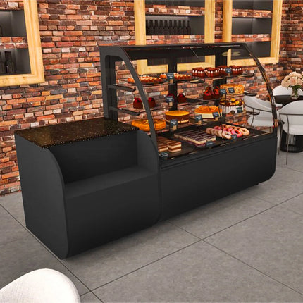 GGM Gastro Checkout Counter KUVA - 1100mm - Black front panel - Black granite worktop
