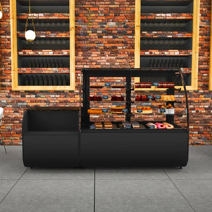GGM Gastro Checkout Counter KUVA - 1100mm - Black front panel - Black granite worktop