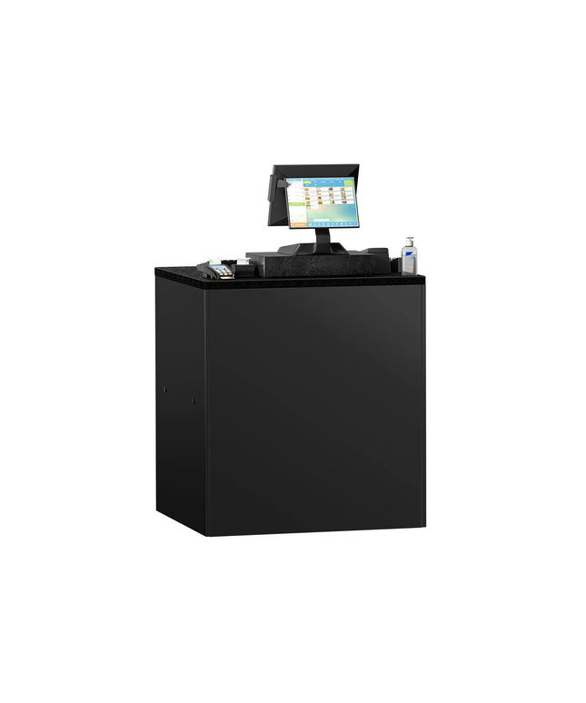 GGM Gastro Checkout Counter MADRID - 800mm - Black marble worktop - Matt black finish