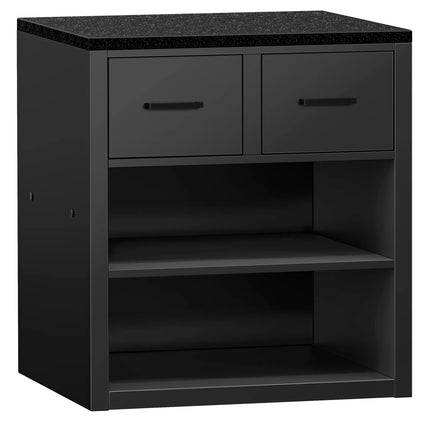 GGM Gastro Checkout Counter MADRID - 800mm - Black marble worktop - Matt black finish