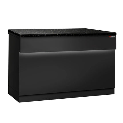 GGM Gastro Checkout Counter TORONTO - 1500mm - Black front panel - Black granite worktop - Matt black finish - Stainless steel body