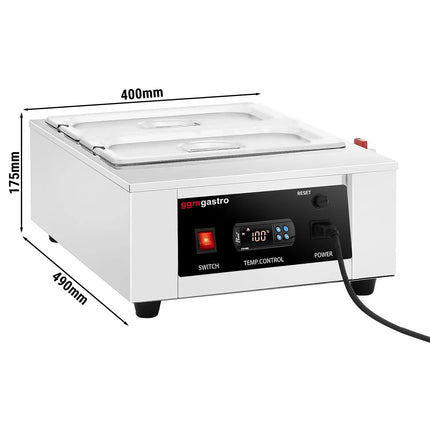 GGM Gastro Chocolate Melter - 2 x 1/3 GN - 1.5kW - incl. 2 lids & 2 x 1/3 GN pans