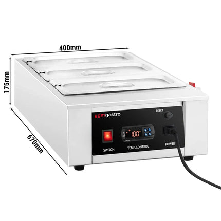 GGM Gastro Chocolate Melter - 3 x 1/3 GN - 1.5kW - incl. 3 lids & 3 x 1/3 GN pans
