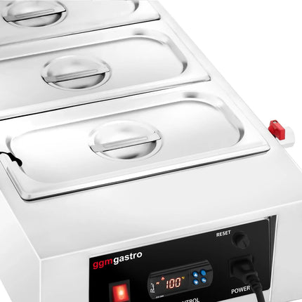 GGM Gastro Chocolate Melter - 3 x 1/3 GN - 1.5kW - incl. 3 lids & 3 x 1/3 GN pans