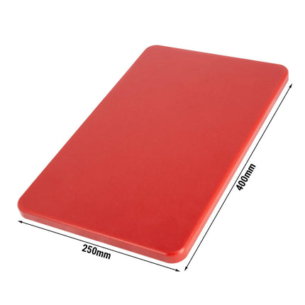GGM Gastro Chopping Board - 250x400mm - Thickness: 20mm - HACCP-Compliant - HDPE (PE500) - Red