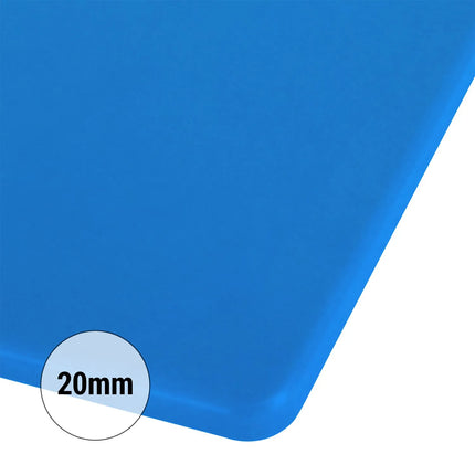 GGM Gastro Chopping Board - 250x400mm - Thickness: 20mm - HACCP-Compliant - HDPE (PE500) - Blue