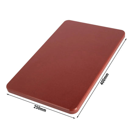 GGM Gastro Chopping Board - 250x400mm - Thickness: 20mm - HACCP-Compliant - HDPE (PE500) - Brown