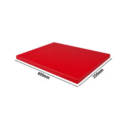 GGM Gastro Chopping Board - 250x400mm - Thickness: 20mm - HACCP-Compliant - Polyethylene - Red