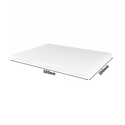 GGM Gastro Chopping Board - 300x500mm - Thickness: 20mm - HACCP-Compliant - HDPE - White