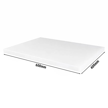 GGM Gastro Chopping Board - 600x400mm - Thickness: 20mm - HACCP-Compliant - HDPE - White