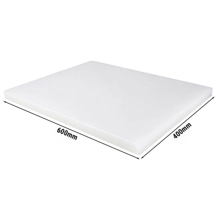 GGM Gastro Chopping Board - 600x400mm - Thickness: 20mm - HACCP-Compliant - HDPE - White