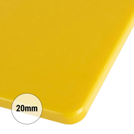 GGM Gastro Chopping Board - 600x400mm - Thickness: 20mm - HACCP-Compliant - HDPE (PE500) - Yellow