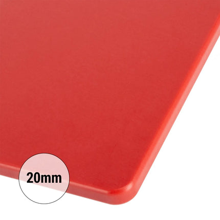 GGM Gastro Chopping Board - 600x400mm - Thickness: 20mm - HACCP-Compliant - HDPE PE500 - Red
