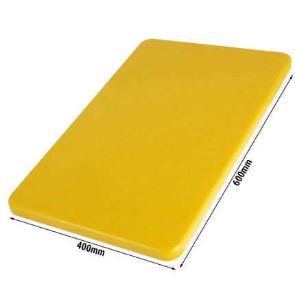 GGM Gastro Chopping Board - 600x400mm - Thickness: 20mm - HACCP-Compliant - HDPE (PE500) - Yellow