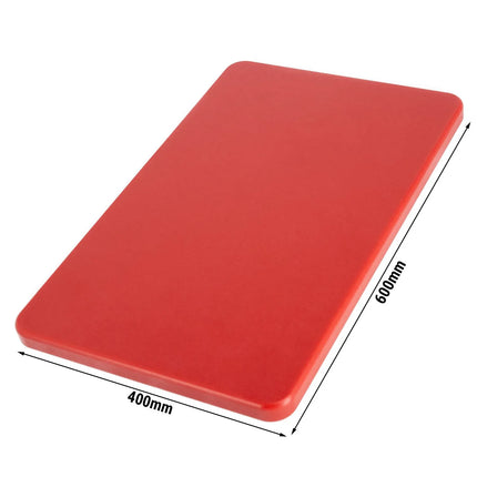 GGM Gastro Chopping Board - 600x400mm - Thickness: 20mm - HACCP-Compliant - HDPE PE500 - Red