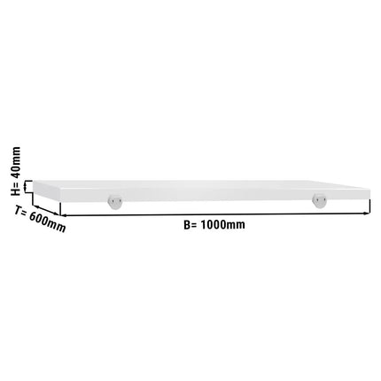 GGM Gastro Chopping Board for Prep Table - 1000x600mm - Thickness: 40mm - HACCP-Compliant - HDPE (PE500) - White