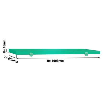 GGM Gastro Chopping Board for Prep Table - 1000x600mm - Thickness: 40mm - HACCP-Compliant - PE500 (HDPE) - Green